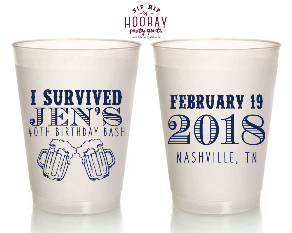 Cheers Birthday Frosted Cups, #1947