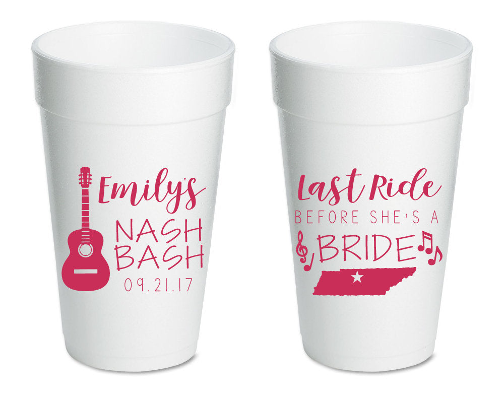 Nash Bash Bachelorette Foam Cups #1950