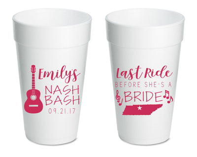 Nash Bash Bachelorette Foam Cups #1950
