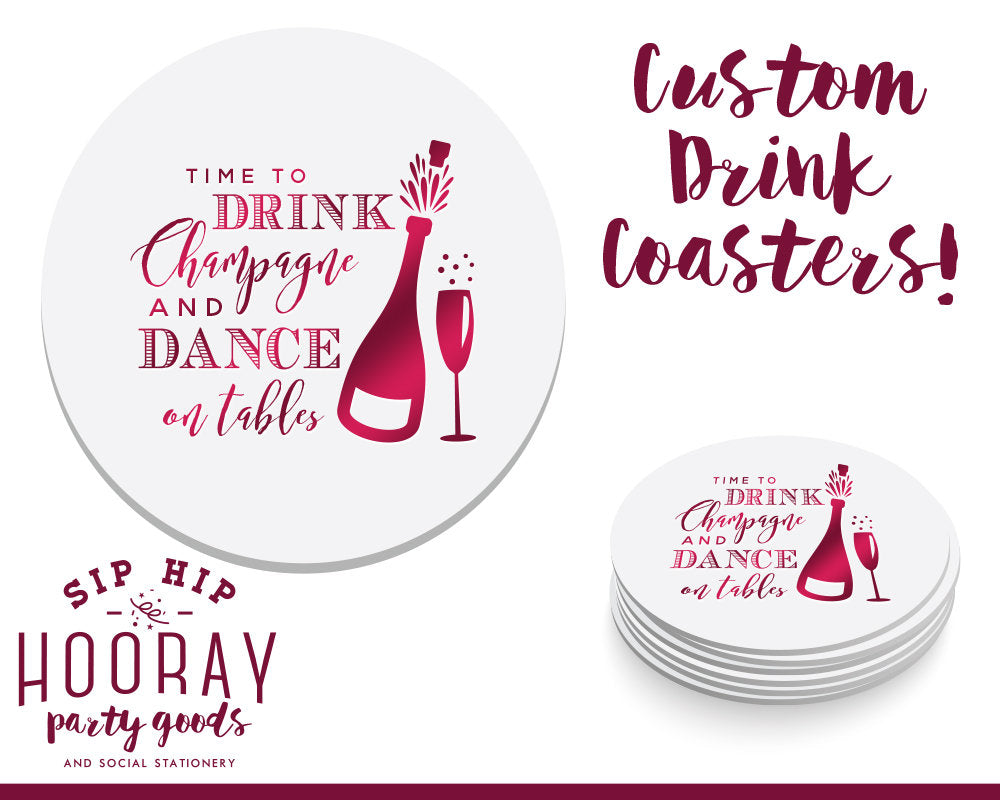 Bachelorette Party Favors Foil Coasters #1951