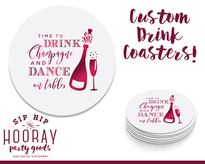 Bachelorette Party Favors Foil Coasters #1951