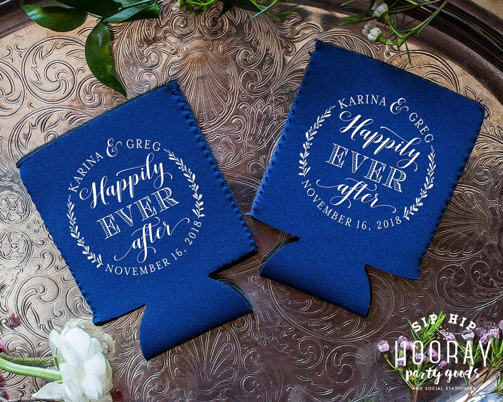 Happily Ever After Neoprene Wedding Can Coolers, #1934
