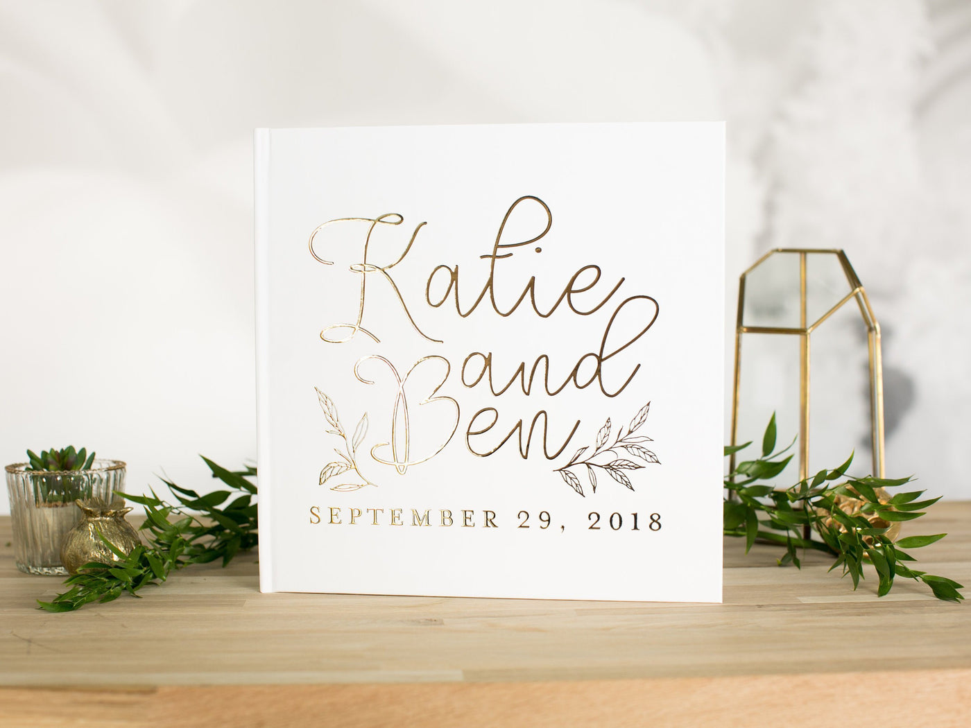 Custom Foil Wedding Guest Book