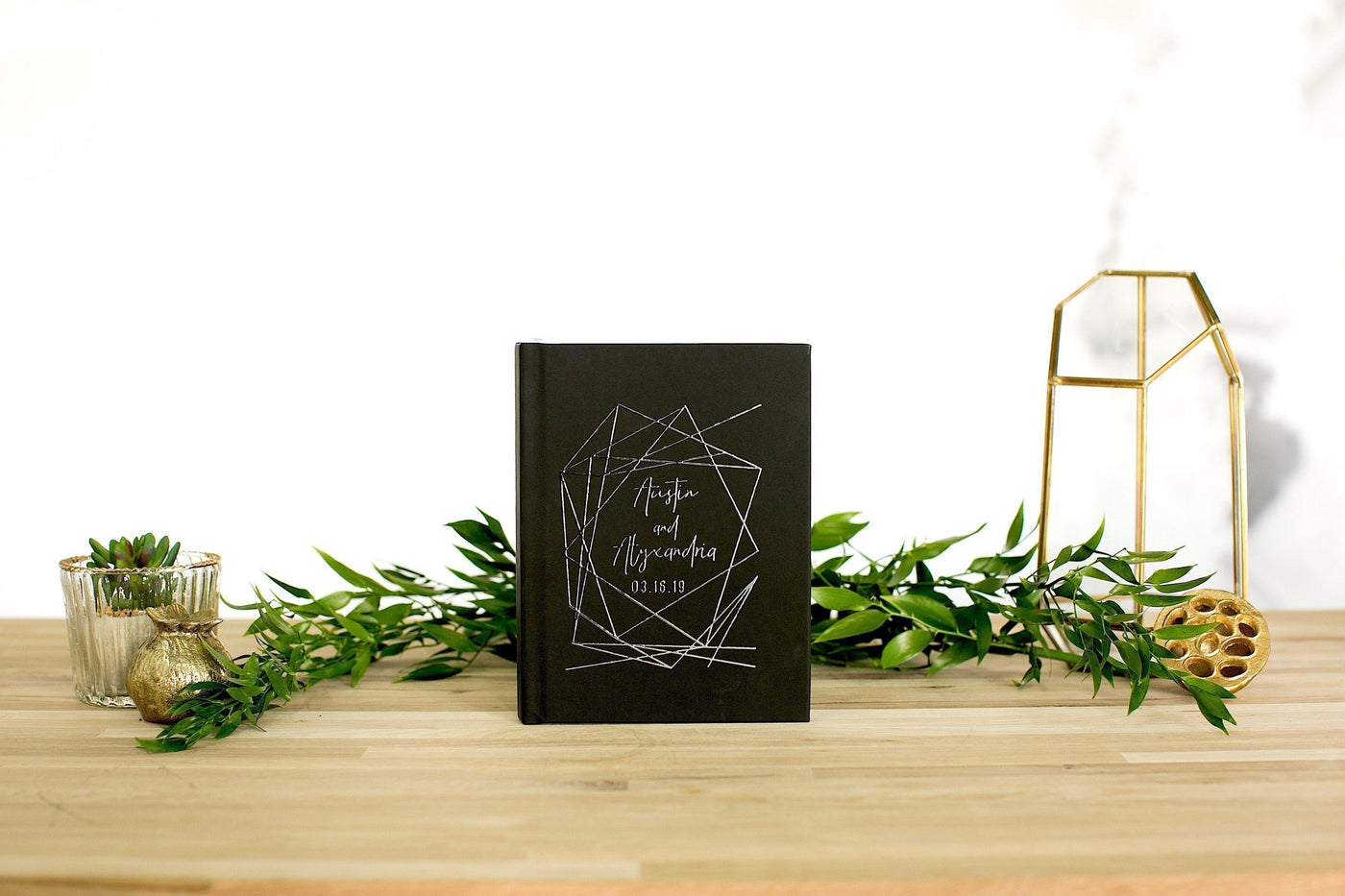 Custom Geometric Wedding Guest Book