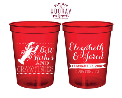 Best Wishes Crawfishes Engagement Party Stadium Cups #1945
