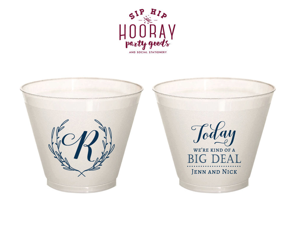 Floral Monogram 9oz Wine Cups #1946