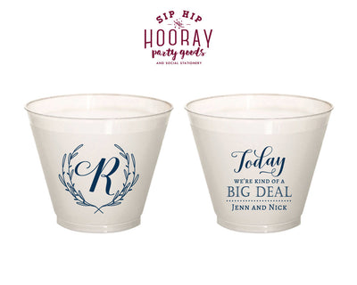 Floral Monogram 9oz Wine Cups #1946