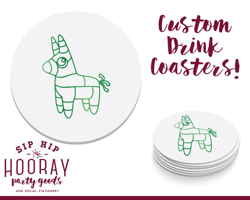 Birthday Fiesta Coasters Custom Birthday Party Round Drink Coasters 1948