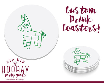 Birthday Fiesta Coasters Custom Birthday Party Round Drink Coasters 1948