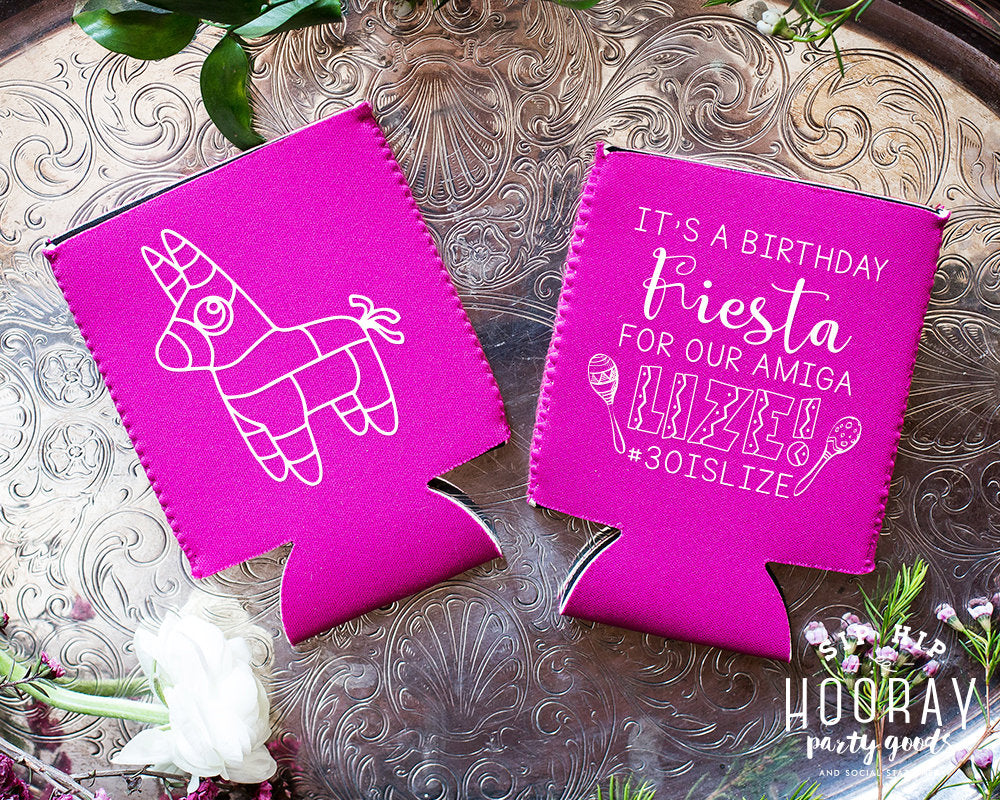 Fiesta Birthday Neoprene Can Coolers #1948