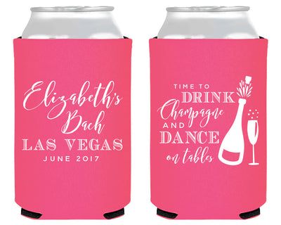 Pop the Bubbly Bachelorette Can Cooler Design #1951