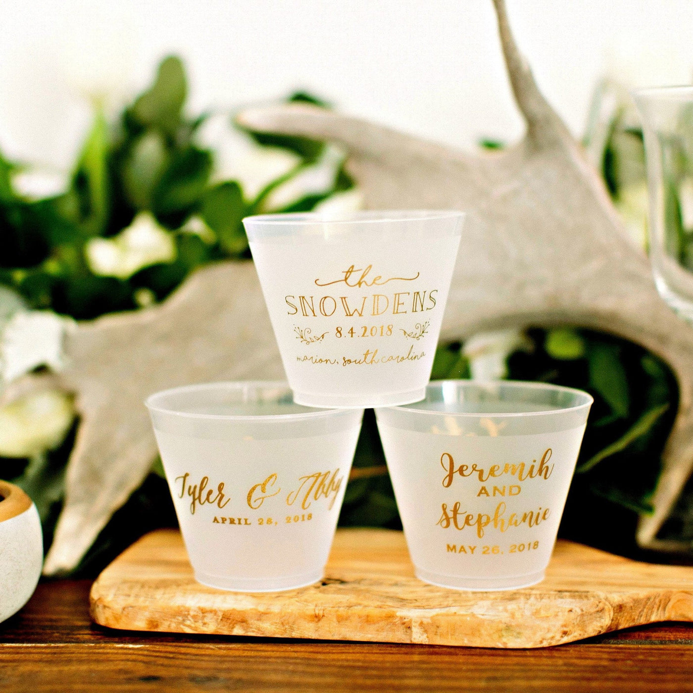 Personalized Wedding 16oz Frosted Cups #1962