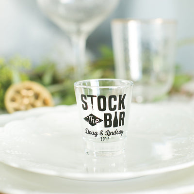 Elegant Greenery Monogram Shotglass #1962