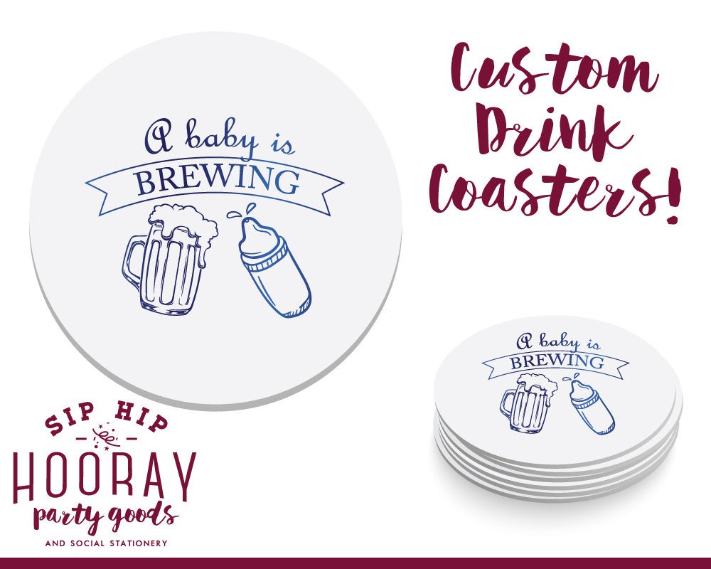 Baby Shower Gender Reveal Coasters #1959