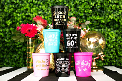 Cheers to 30 Yeasr Birthday Party Stadium Cups #1963