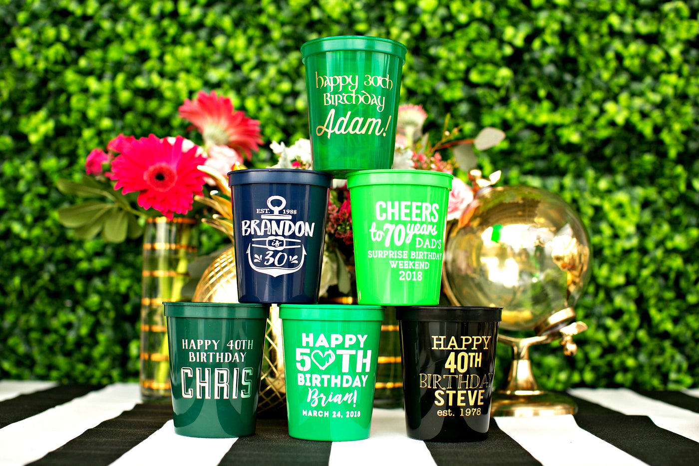 Cheers to 30 Yeasr Birthday Party Stadium Cups #1963
