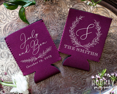 Rustic Wedding Neoprene Can Coolers #1962