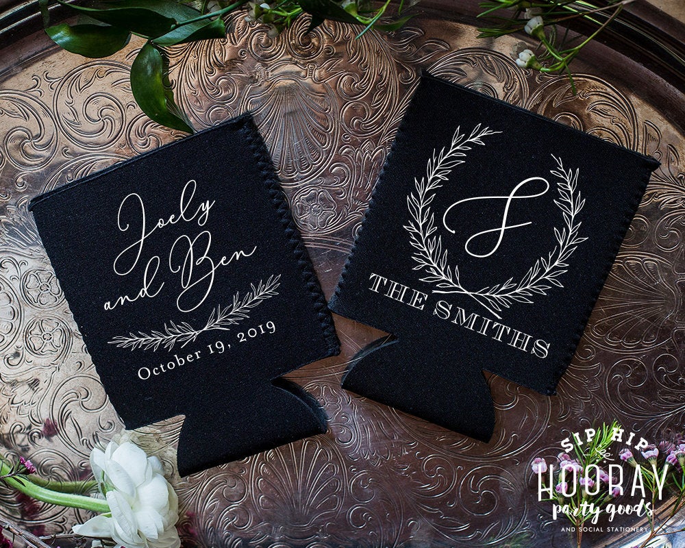 Rustic Wedding Neoprene Can Coolers #1962