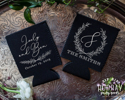 Rustic Wedding Neoprene Can Coolers #1962