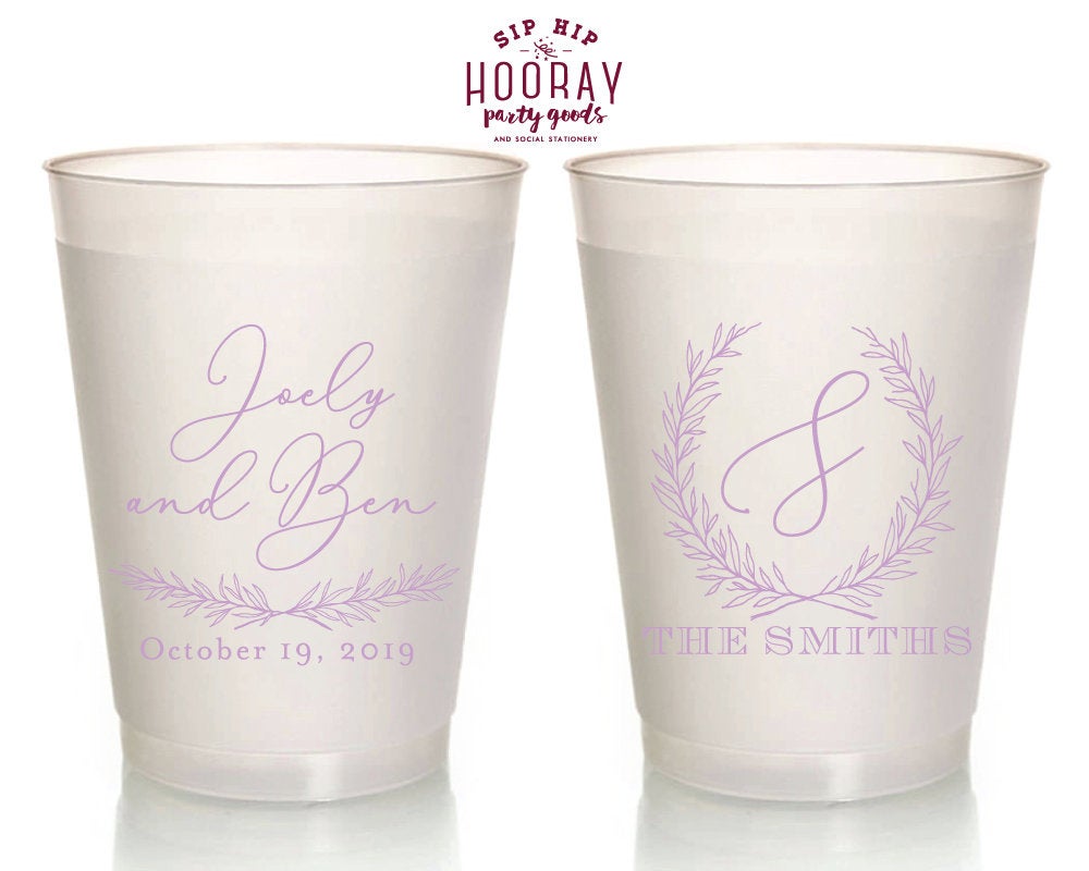 Personalized Wedding 16oz Frosted Cups #1962