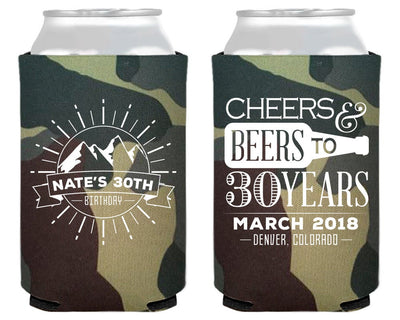Cheers to 30 Years Mountain Birthday Can Coolers #1963