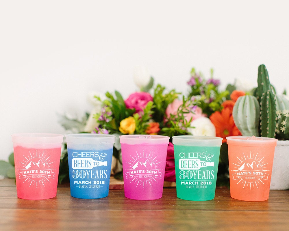 Cheers to 30 Years Birthday Color Changing Cups #1963