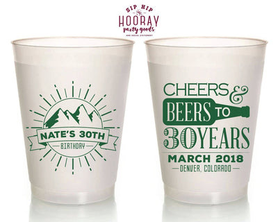 Cheers to 30 Years Birthday Party Frosted Cups #1963