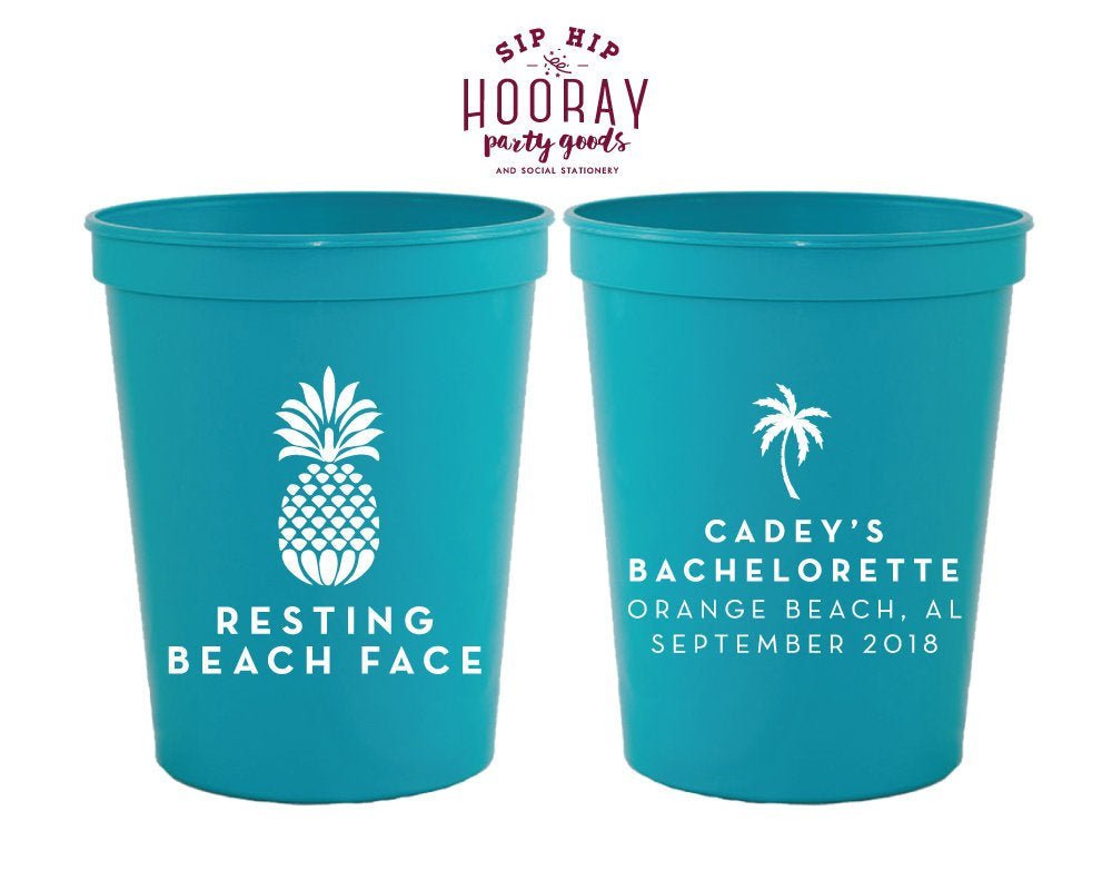 Resting Beach Face Bachelorette Party Stadium Cups, #1964