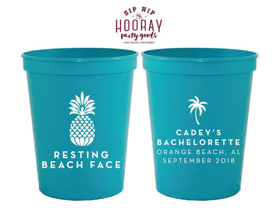 Resting Beach Face Bachelorette Party Stadium Cups, #1964