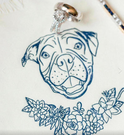 Custom Dog Drawing Can Coolers