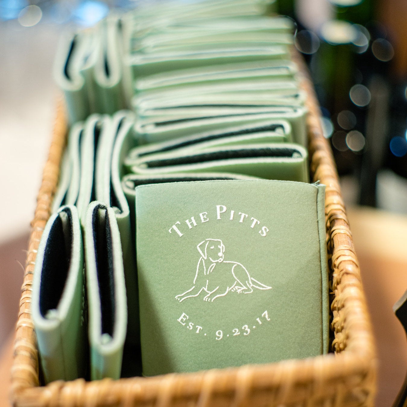 Custom Dog Lover Wedding Koozie