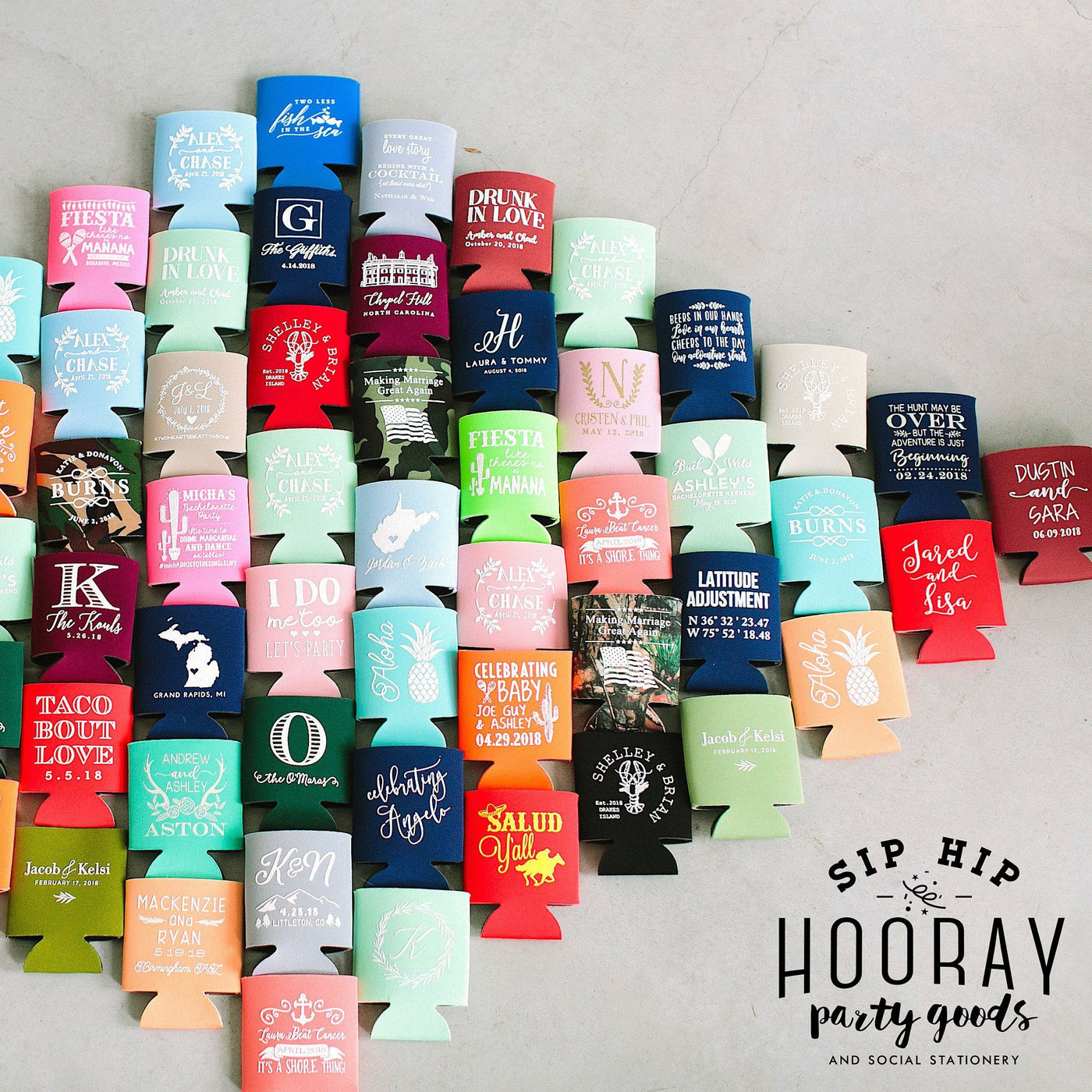 Neoprene Personalized Wedding Favors Can Coolers #1971