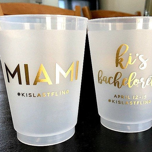 Custom Bachelorette Party Frosted Cups