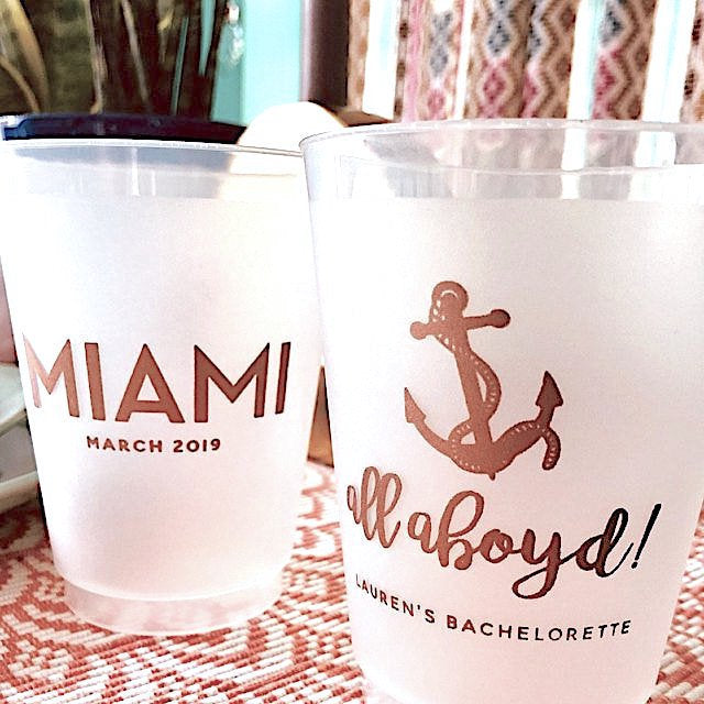 Nautical Bachelorette Party Frosted Cups