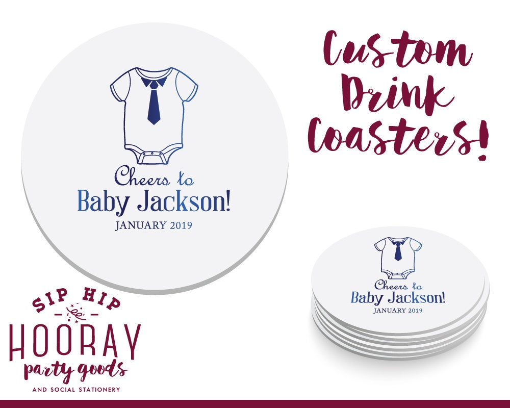 Baby Shower Gender Reveal Coasters #1959