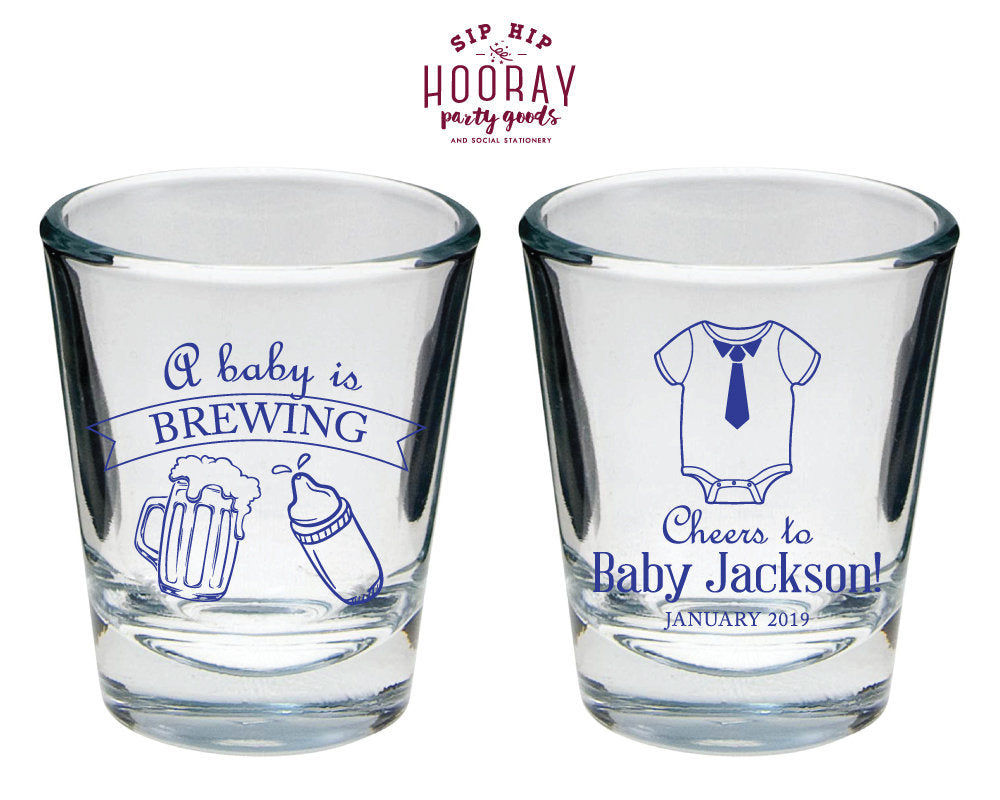 A Baby is Brewing Baby Shower Shot Glass Design #1959