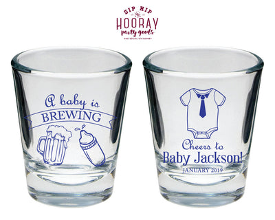 A Baby is Brewing Baby Shower Shot Glass Design #1959