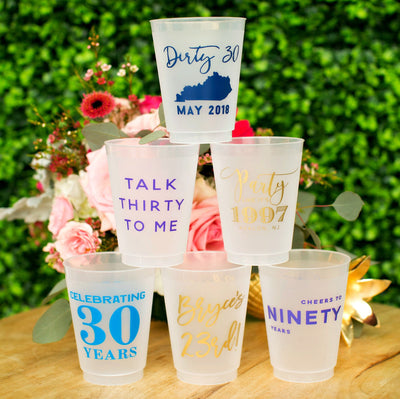 Cheers to 30 Years Birthday Party Frosted Cups #1963