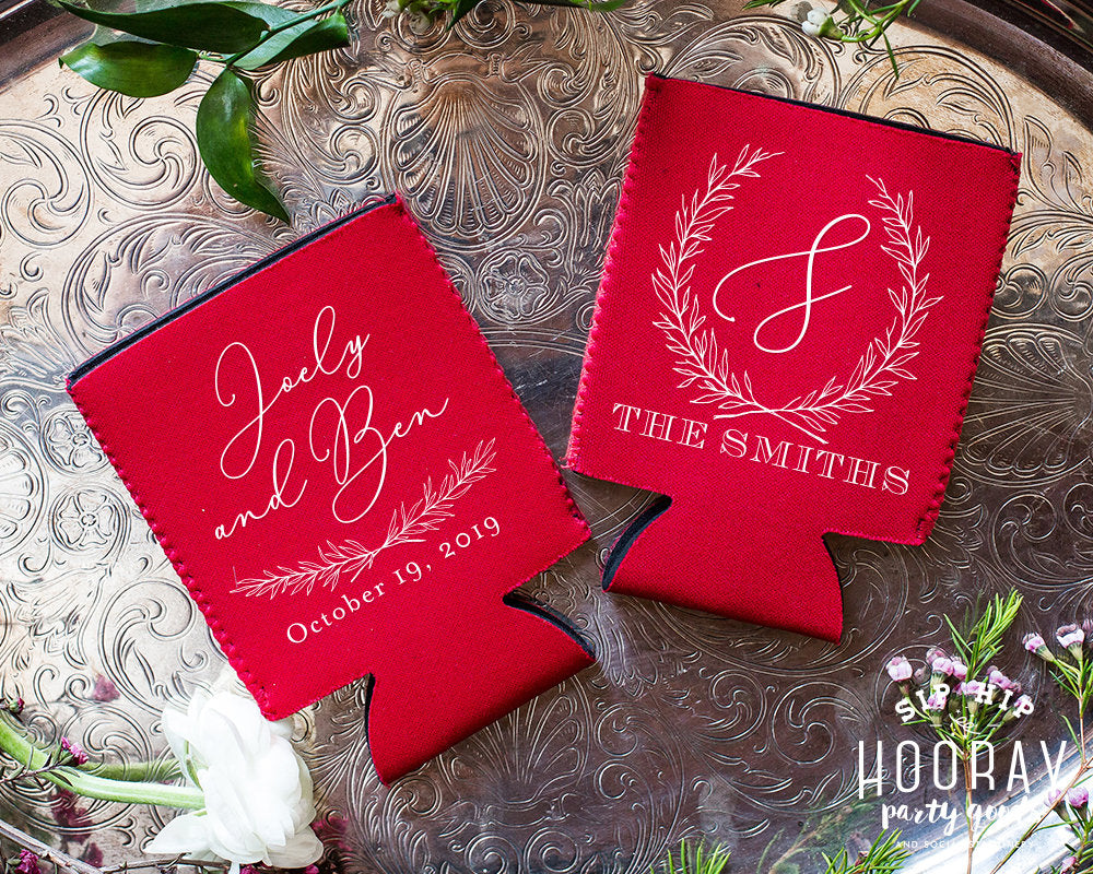 Rustic Wedding Neoprene Can Coolers #1962