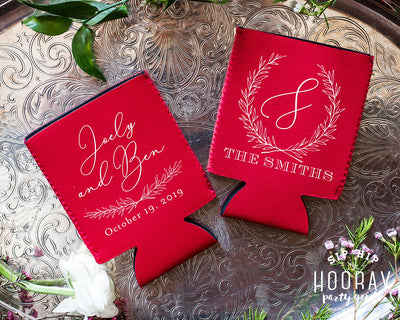 Rustic Wedding Neoprene Can Coolers #1962