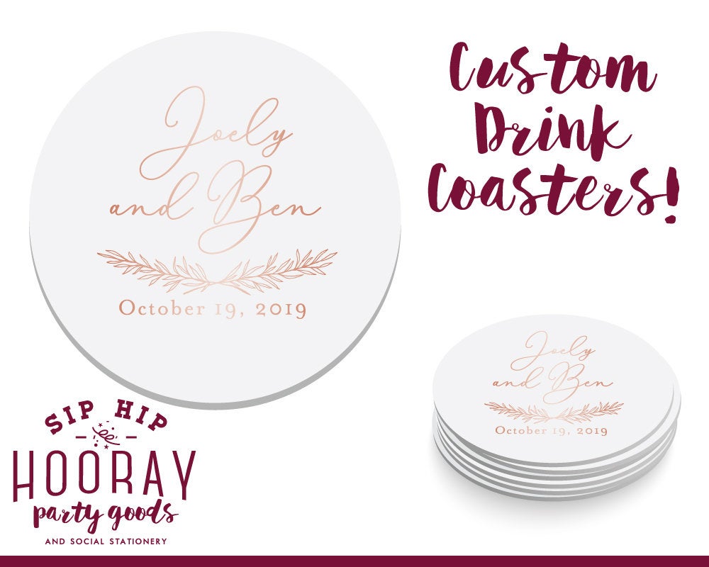 Greenery Monogram Coaster Design #1962
