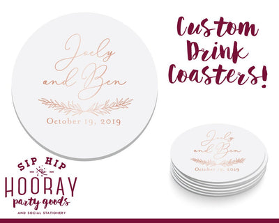 Greenery Monogram Coaster Design #1962