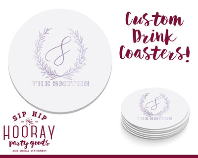 Greenery Monogram Coaster Design #1962