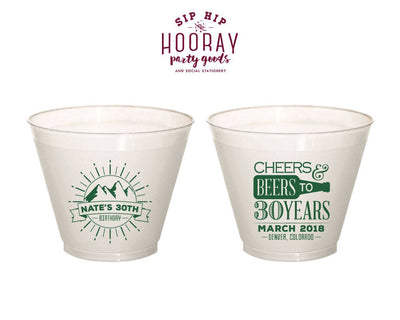 Cheers to 30 Years Mountain Birthday 9oz Frosted Cups #1963