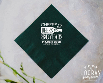 Cheers and Beers Birthday Party Beverage Napkin #1963