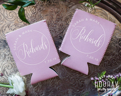 Neoprene Personalized Last Name Can Coolers #1970