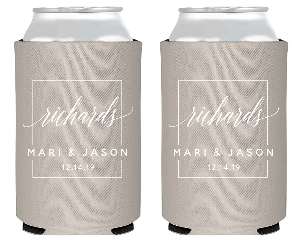 Square Wedding Favor Design Can Coolers #1971