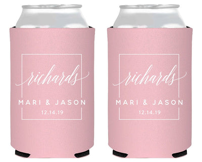 Square Wedding Favor Design Can Coolers #1971