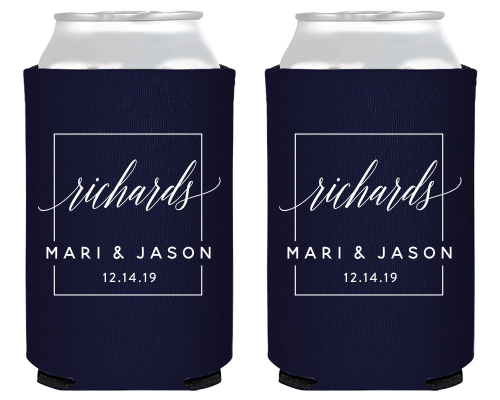 Square Wedding Favor Design Can Coolers #1971