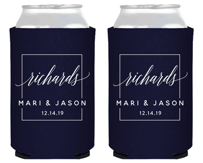Square Wedding Favor Design Can Coolers #1971